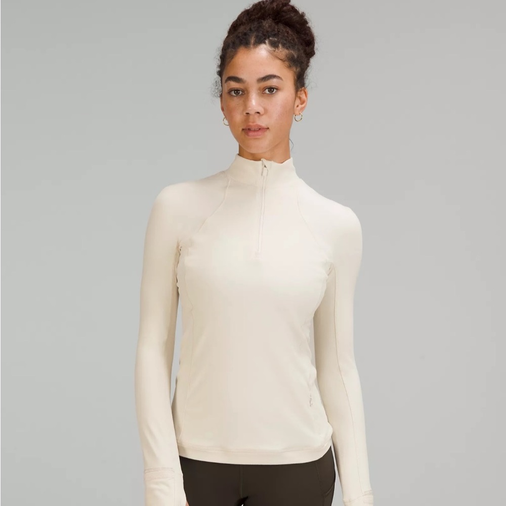 Lululemon Its a Rulu Run Half Zip. White opal. 10